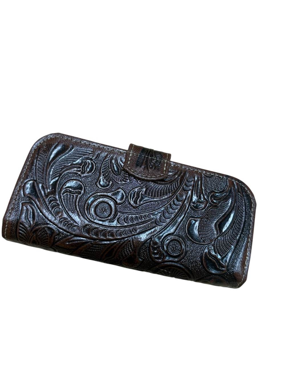 Mexican leather embossed wallet Brown